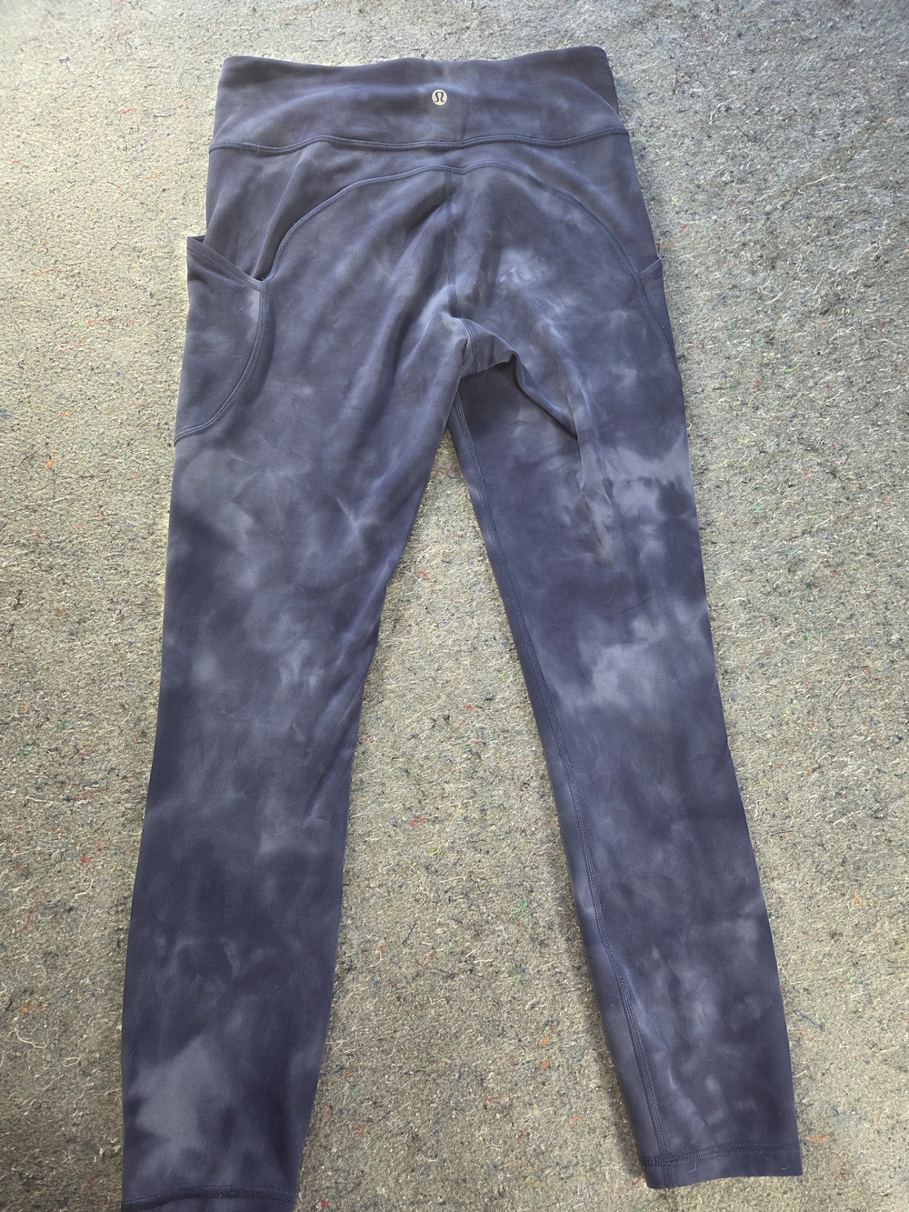 Lululemon Align High Rise Leggings With Pockets Size 8 Navy Gray Tie Dye 28”